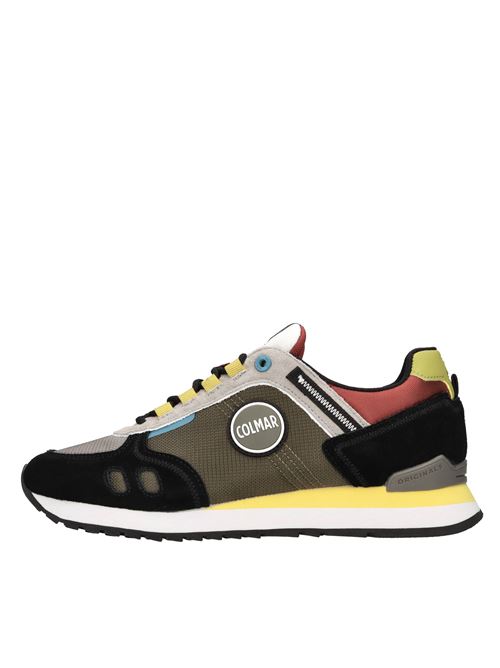 Sneakers in pelle ecopelle e tessuto COLMAR | TRAVIS SPORT FLASH 059NERO-GRIGIO-VERDE-ROSSO